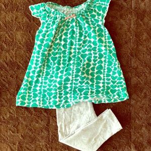 Green arm sleeve top and tights